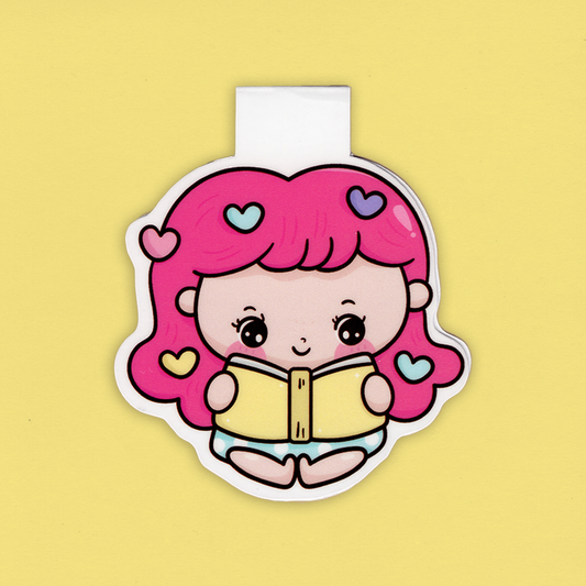 Kirjanmerkki - Suloinen tyttö lukee