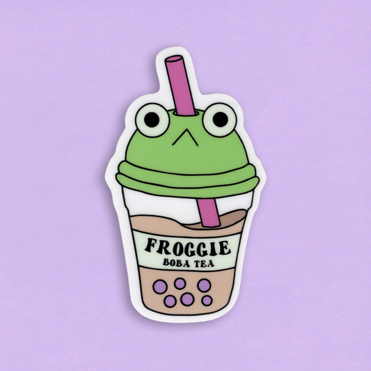 Die-Cut tarra – Froggie boba tea