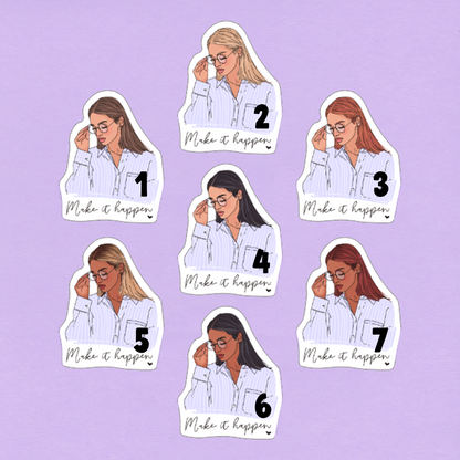 Die-Cut tarra – Make it happen