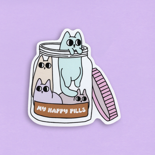 Die-Cut tarra – My happy pills