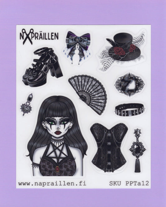 Trad Goth Girl - Laminoitu tarra-arkki