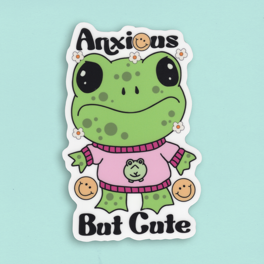 Die-Cut tarra – Anxious But Cute