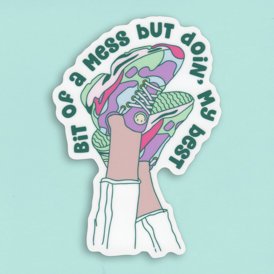 Die-Cut tarra – Bit of a mess but doing, my best